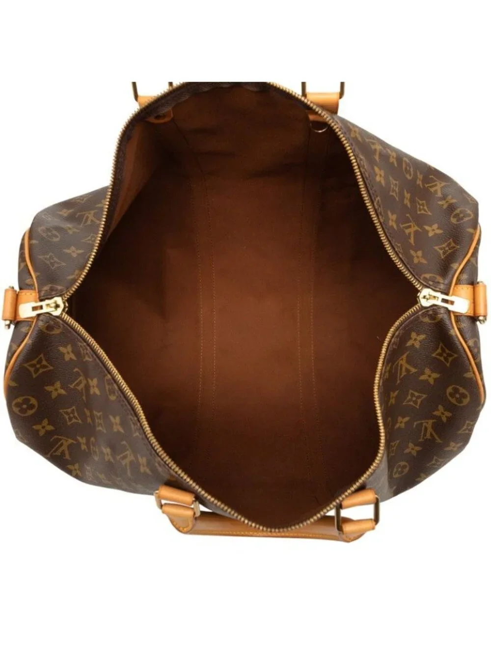 Louis Vuitton Monogram Keepall Bandouliere 50 Boston Bag 2-Way Brown Leather